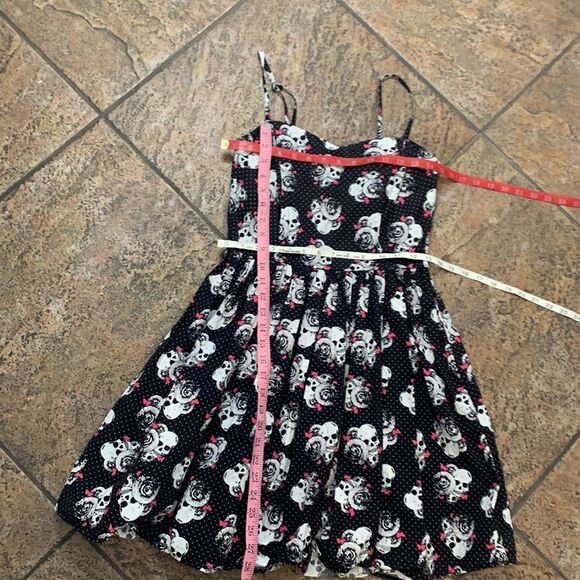 Hot Topic Sz Large 💯 Cotton Skulls Skeletons Butterfly’s Spaghetti Strap Dress - Picture 8 of 8